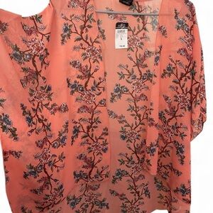 Brand New Rue21 Coral Floral Kimono Blouse